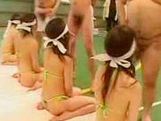 Blindfolded Tokyo Nippon Pornstars Suck Fucking Cock Lineup